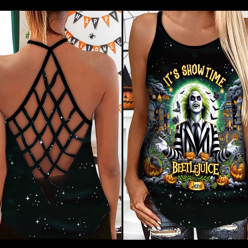 Personalized Halloween Cross Tank Top Custom Name Gift Idea