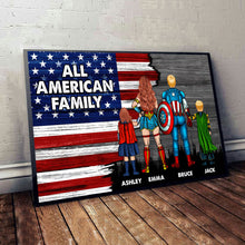 Load image into Gallery viewer, Personalized Family Canvas Wall Art Custom Names USA Gift
