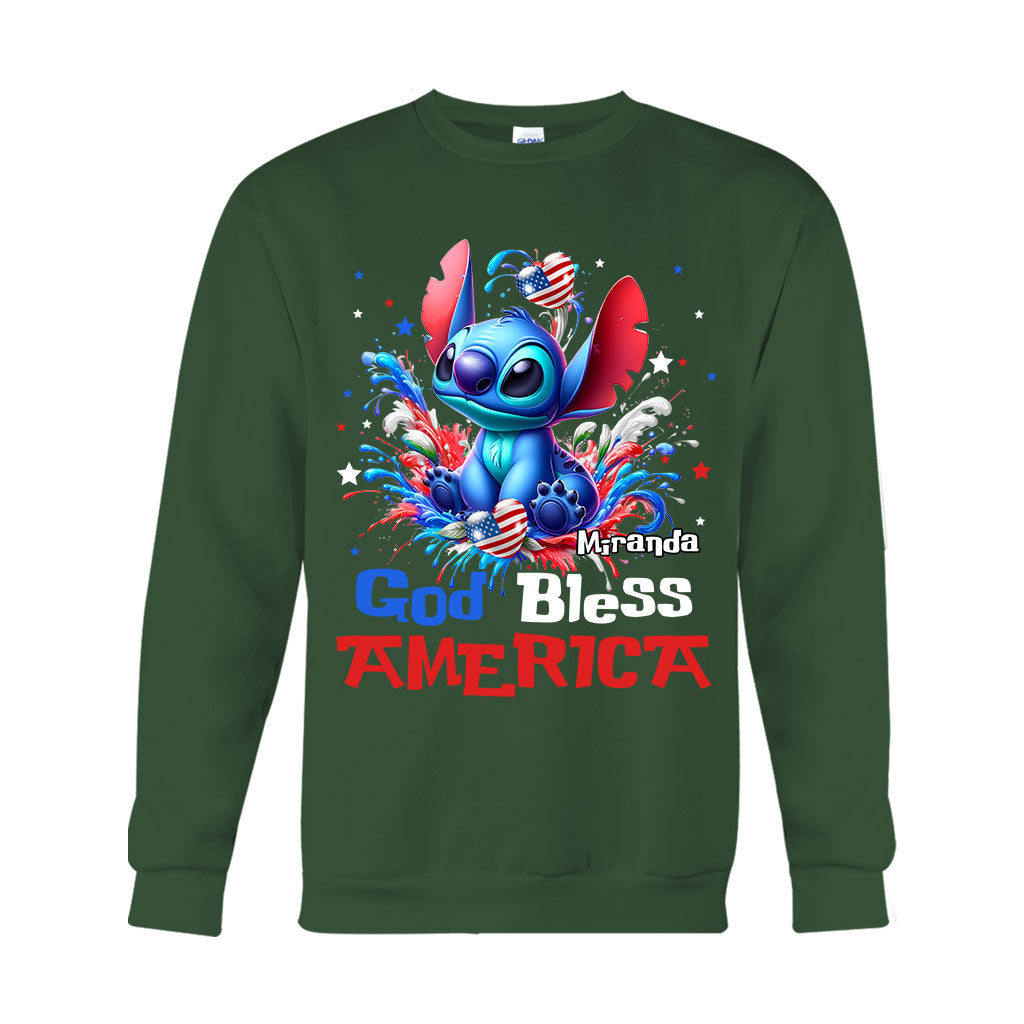Personalized God Bless America T-Shirt & Hoodie for July 4th Gift