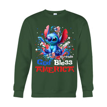 Load image into Gallery viewer, Personalized God Bless America T-Shirt &amp; Hoodie for July 4th Gift
