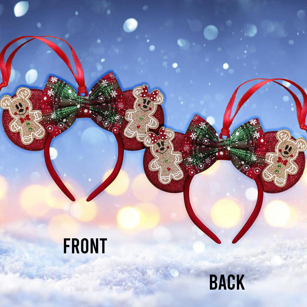 Personalized Christmas Mouse Ears Ornament Custom Name Gift