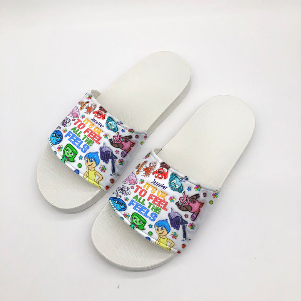 Personalized Slide Sandals Custom Name Gift for Mom Birthday