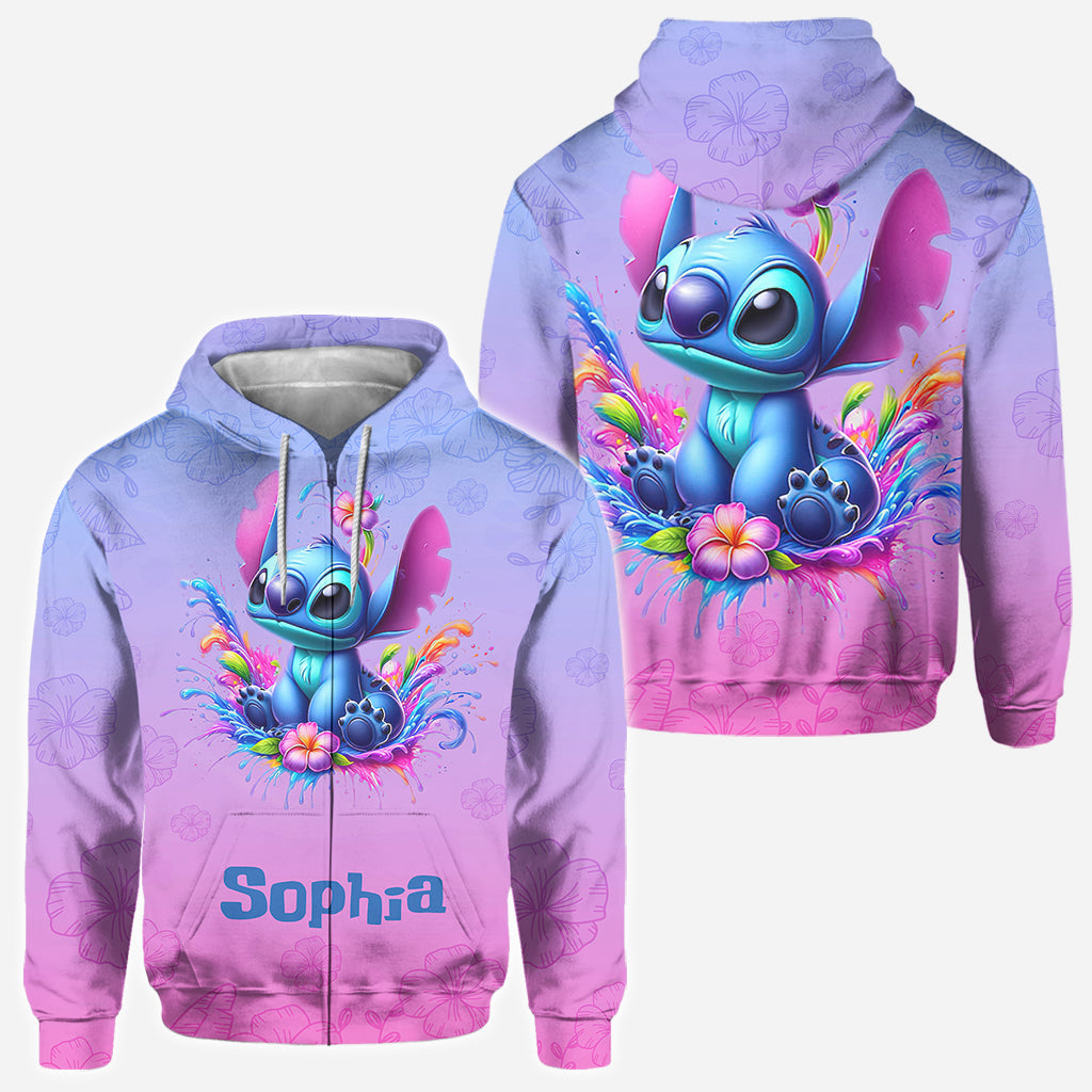 Personalized Blue Ohana All Over Shirt Custom Name Gift