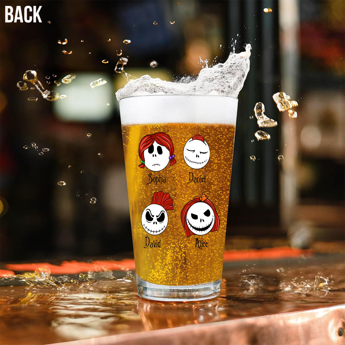 Personalized Beer Glass for Dad Custom Name Gift Idea