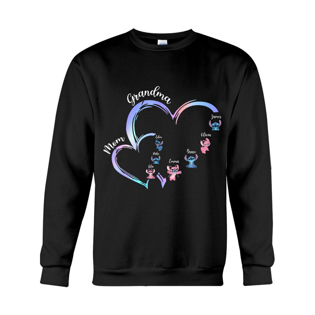 Personalized Grandma T-Shirt & Hoodie with Ohana Design for Family Gifts