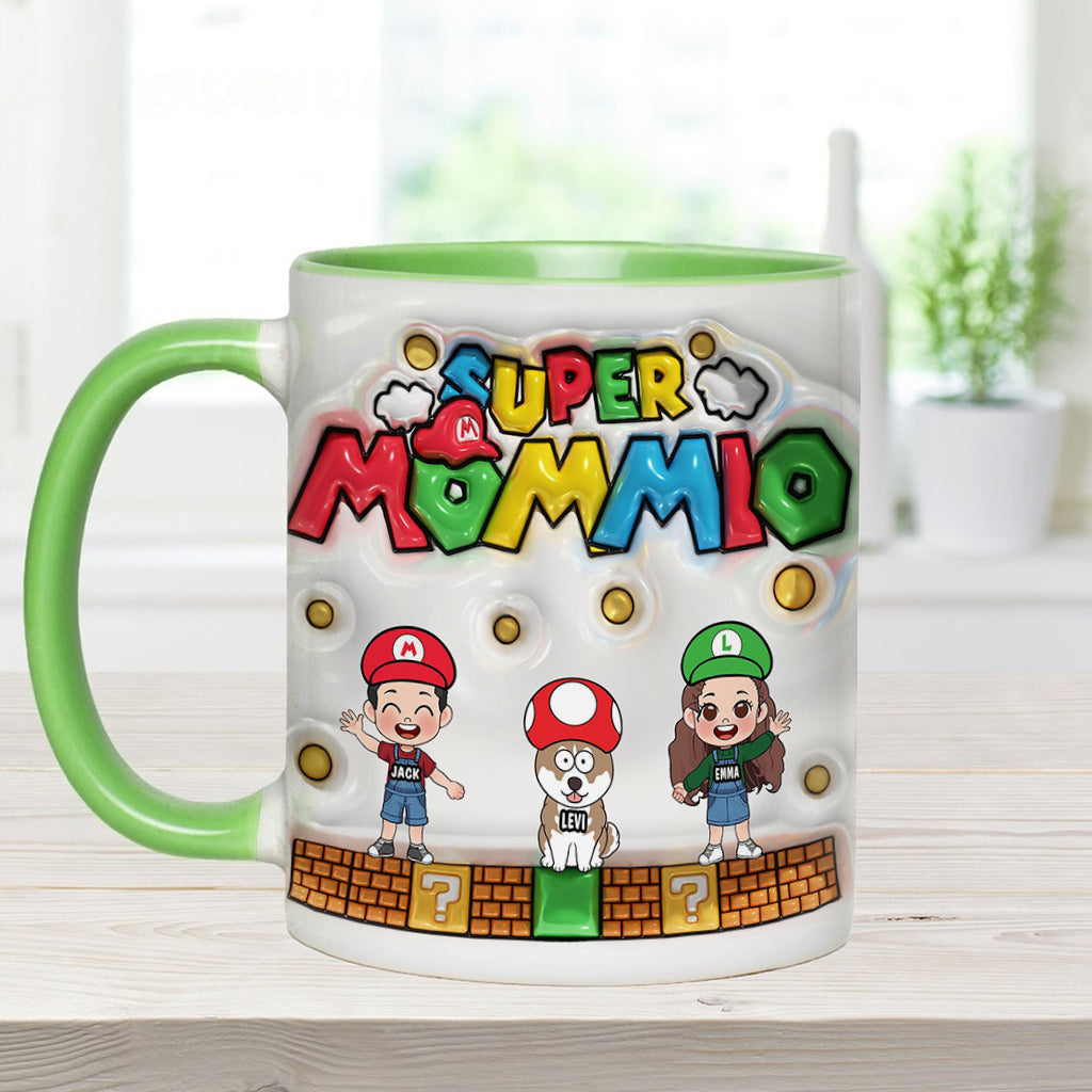 Personalized Super Mommy Accent Mug Custom Name Gift for Mom