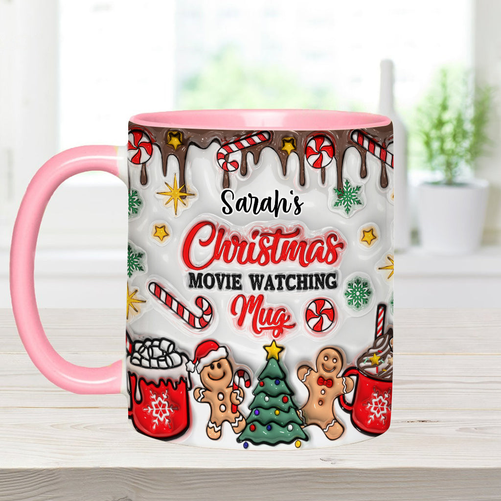 Personalized Christmas Movie Watching Mug Custom Name Gift