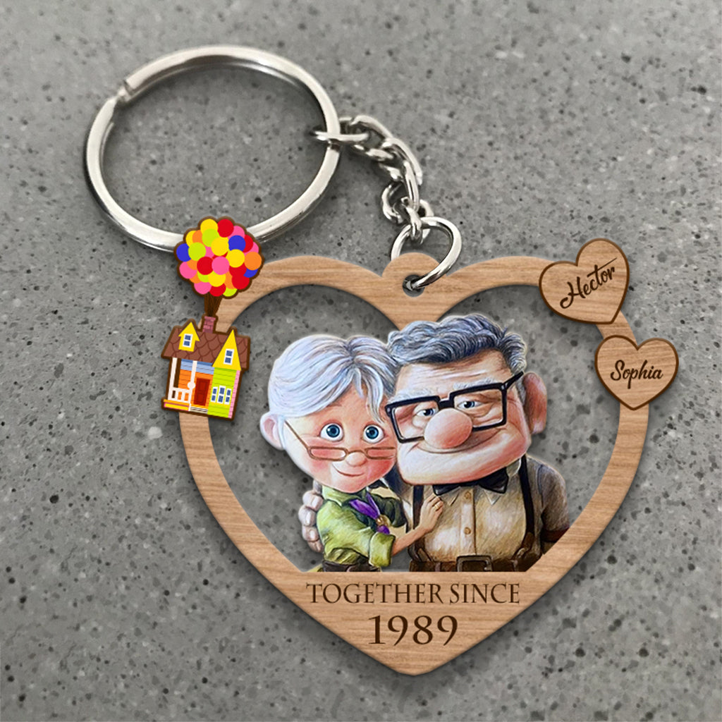 Personalized Couple Keychain Together Since Custom Name Gift