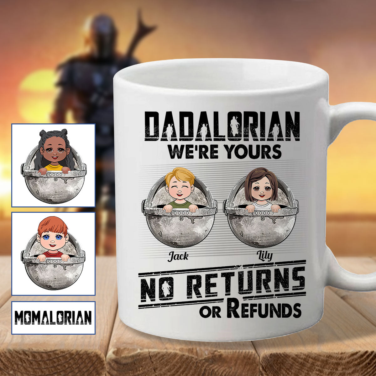 Personalized Dadalorian Mug Custom Family Design Gift