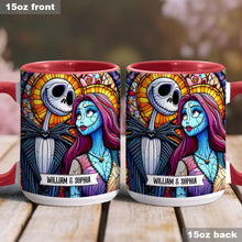 Load image into Gallery viewer, Personalized Jack and Sally Accent Mug Custom Couples Gift
