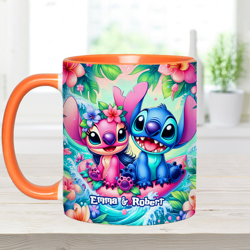 Personalized Ohana Accent Mug Custom Name Gift for Couple