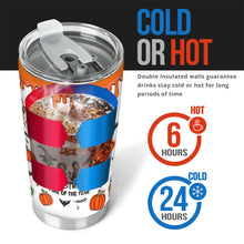 Load image into Gallery viewer, Personalized Halloween Tumbler with Autumn Skeleton Design for Unique Gifts
