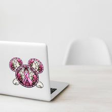 Load image into Gallery viewer, Personalized Breast Cancer Warrior Mouse Decal Custom Name
