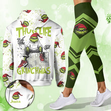 Load image into Gallery viewer, Personalized Grinch Hoodie &amp; Leggings Set Custom Name Gift for Christmas
