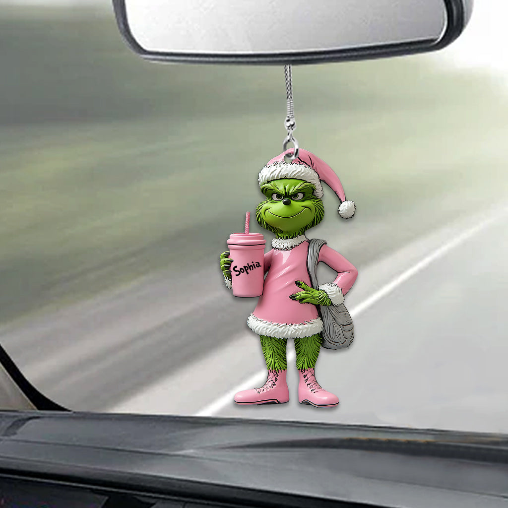 Personalized Grinch Car Ornament Custom Name Christmas Gift