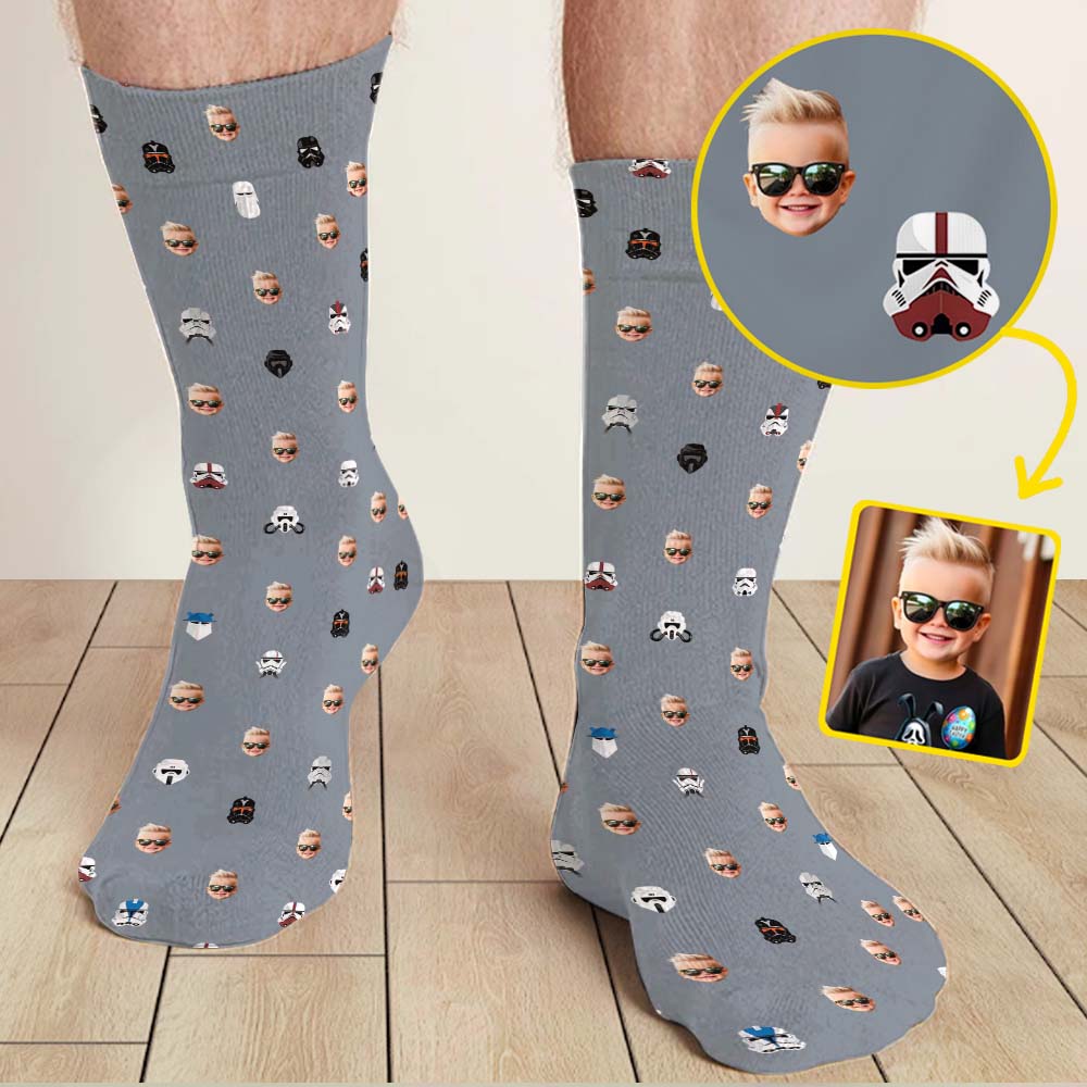 Personalized Dad Socks with Custom Photos for Father's Day Gift