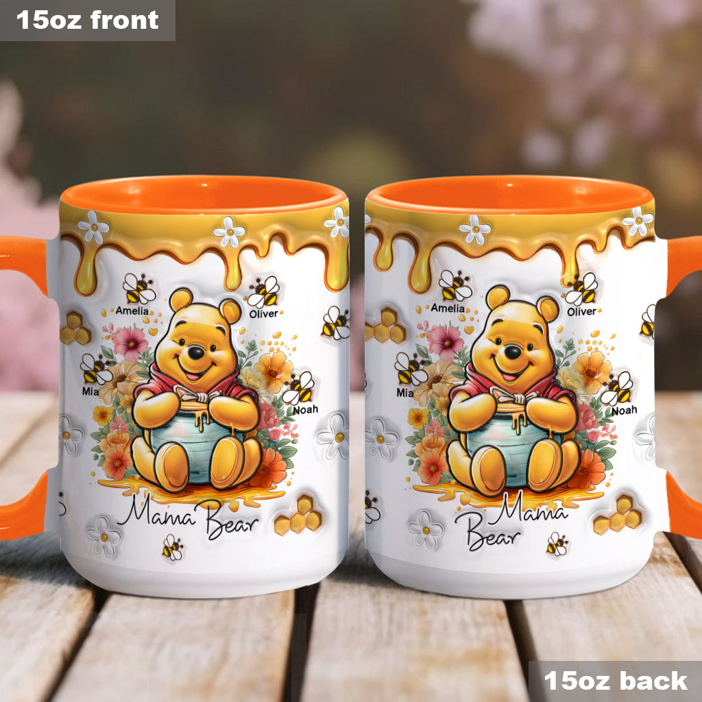 Personalized Mama Bear Accent Mug Custom Name Gift for Mom