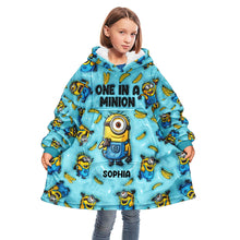 Load image into Gallery viewer, Personalized One In A Minion Blanket Hoodie Custom Name Gift
