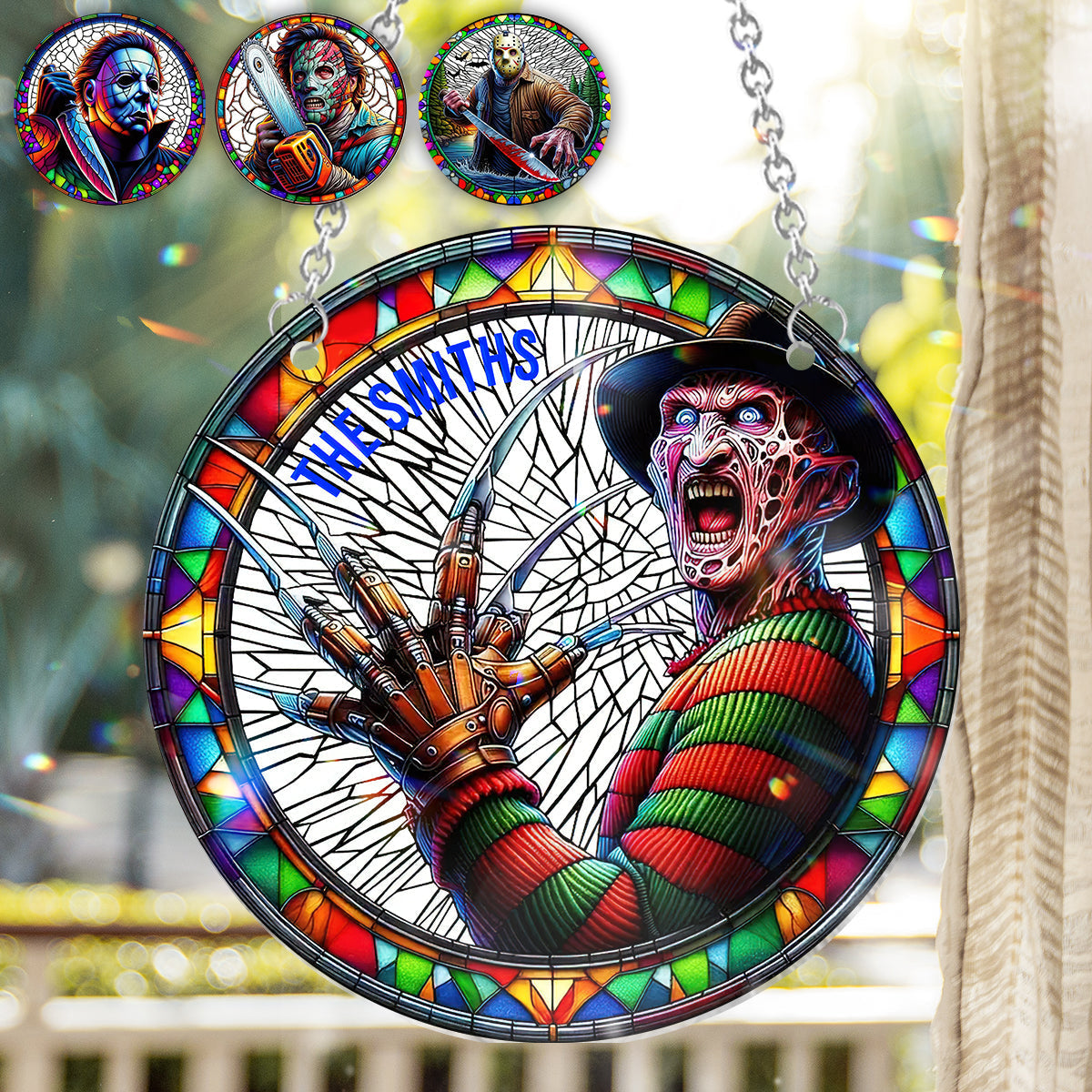 Personalized Halloween Suncatcher Ornament Unique Gift Decoration