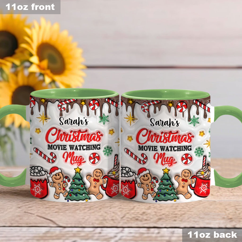 Personalized Christmas Movie Watching Mug Custom Name Gift