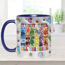 Load image into Gallery viewer, Personalized Accent Mug It's Okay To Feel All The Feels Gift for Birthday/Graduation
