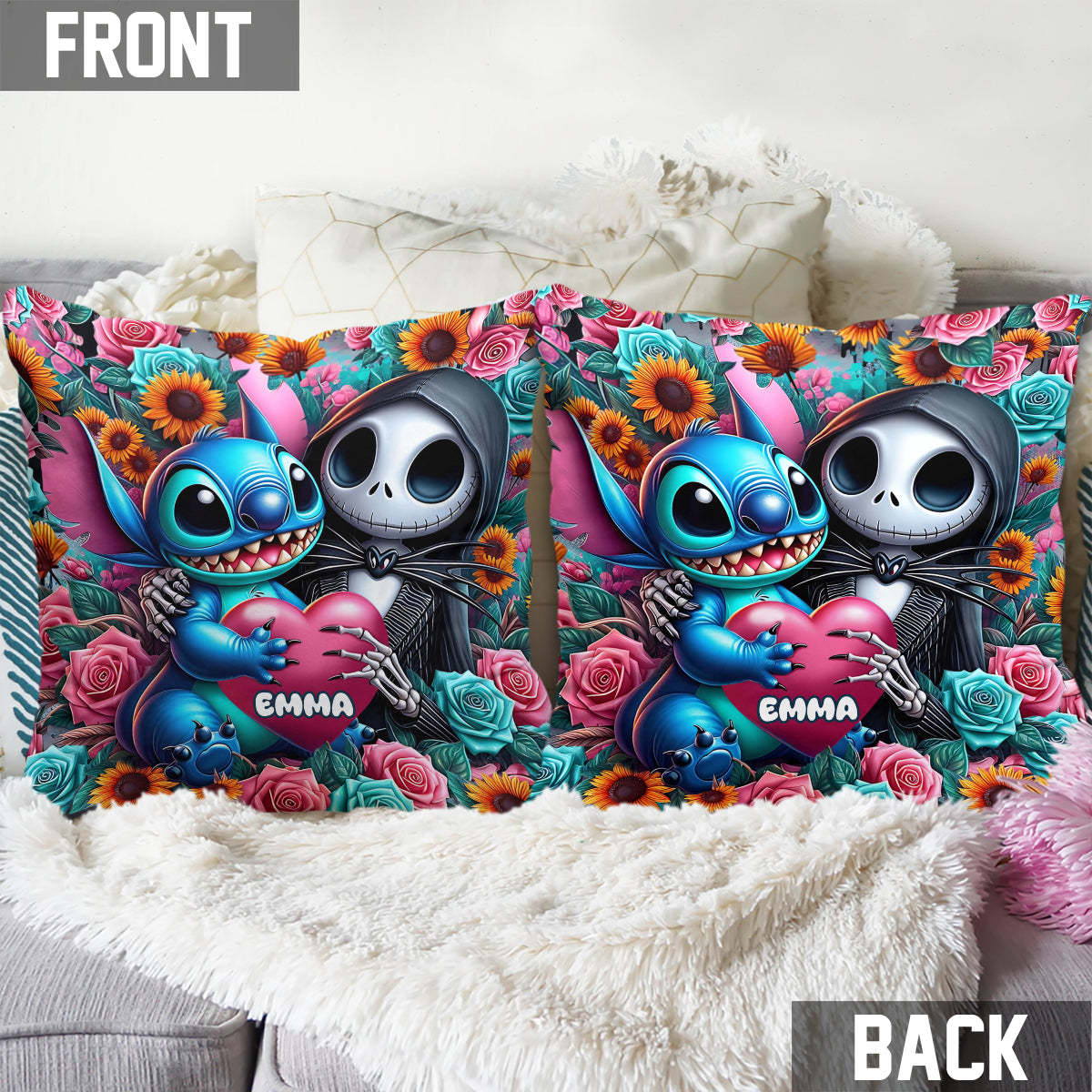Personalized Nightmare Throw Pillow Custom Name Gift
