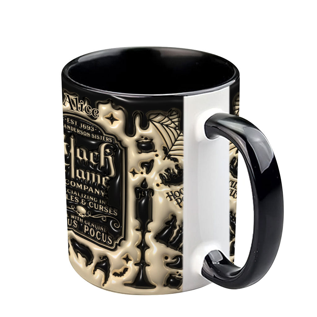 Personalized Black Flame Company Accent Mug Custom Name Halloween Gift