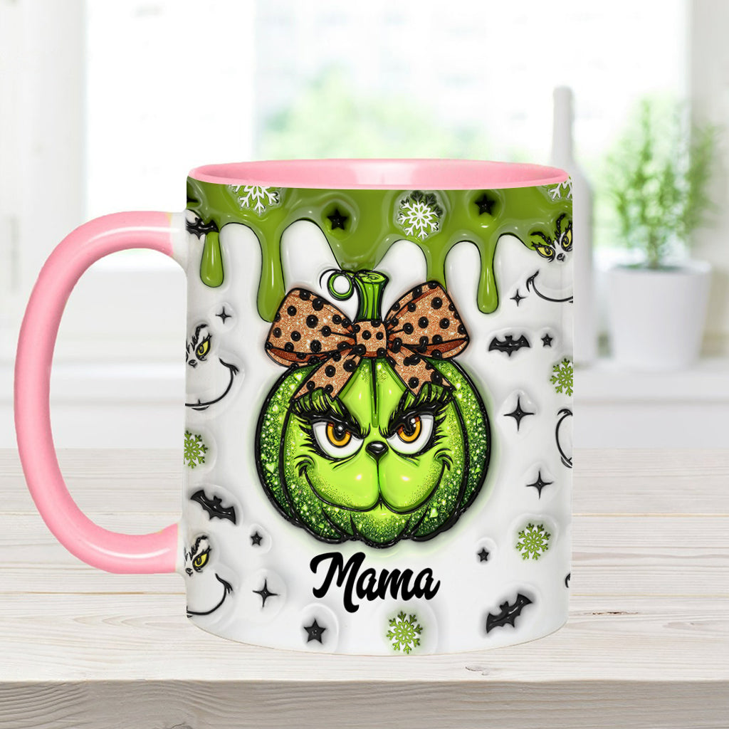 Personalized Grinchy Grandma Accent Mug Custom Name Gift