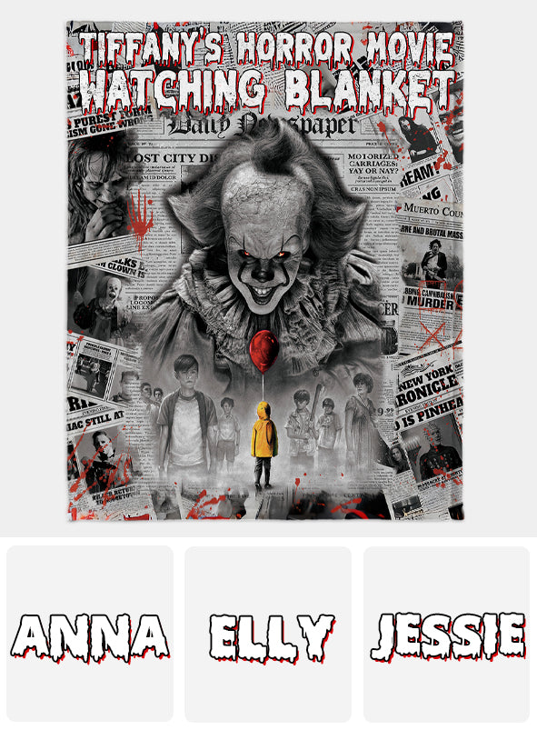 Personalized Horror Movie Blanket Custom Design Gift for Halloween