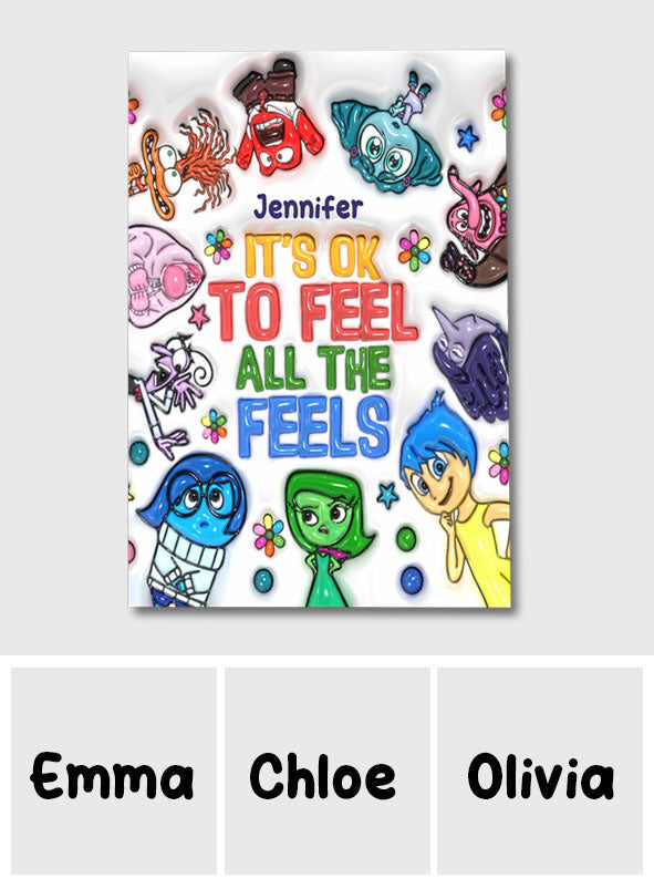 Personalized Canvas Print It's Ok To Feel All The Feels Gift for Kids