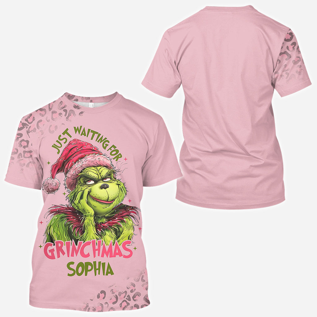 Personalized Grinch Christmas All Over Shirt for Kids with Custom Name