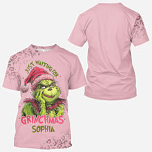Load image into Gallery viewer, Personalized Grinch Christmas All Over Shirt for Kids with Custom Name
