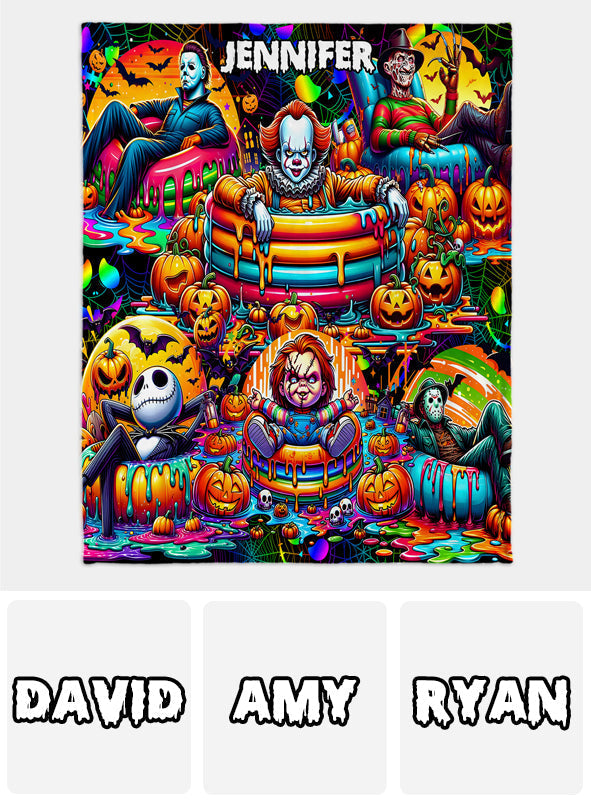 Personalized Halloween Blanket Custom Name Cozy Gift for Friends