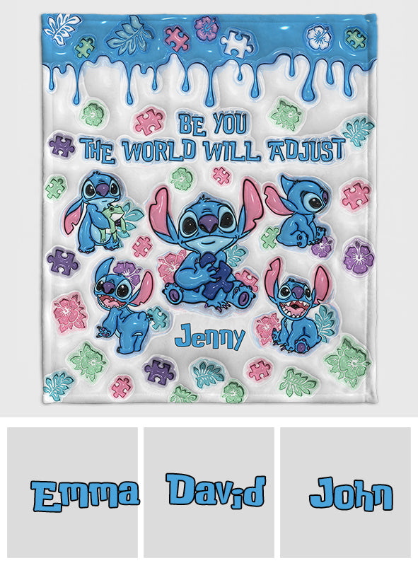 Personalized Autism Awareness Plush Blanket Custom Name Gift