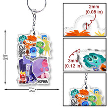 Load image into Gallery viewer, Personalized Acrylic Keychain Custom Name Inside Out Design Gift
