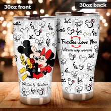 Load image into Gallery viewer, Personalized I Love You Mouse Couple Tumbler Custom Name Gift
