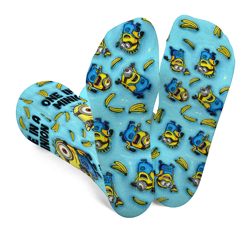 Personalized Minion Socks Custom Name Fun Gift for Kids