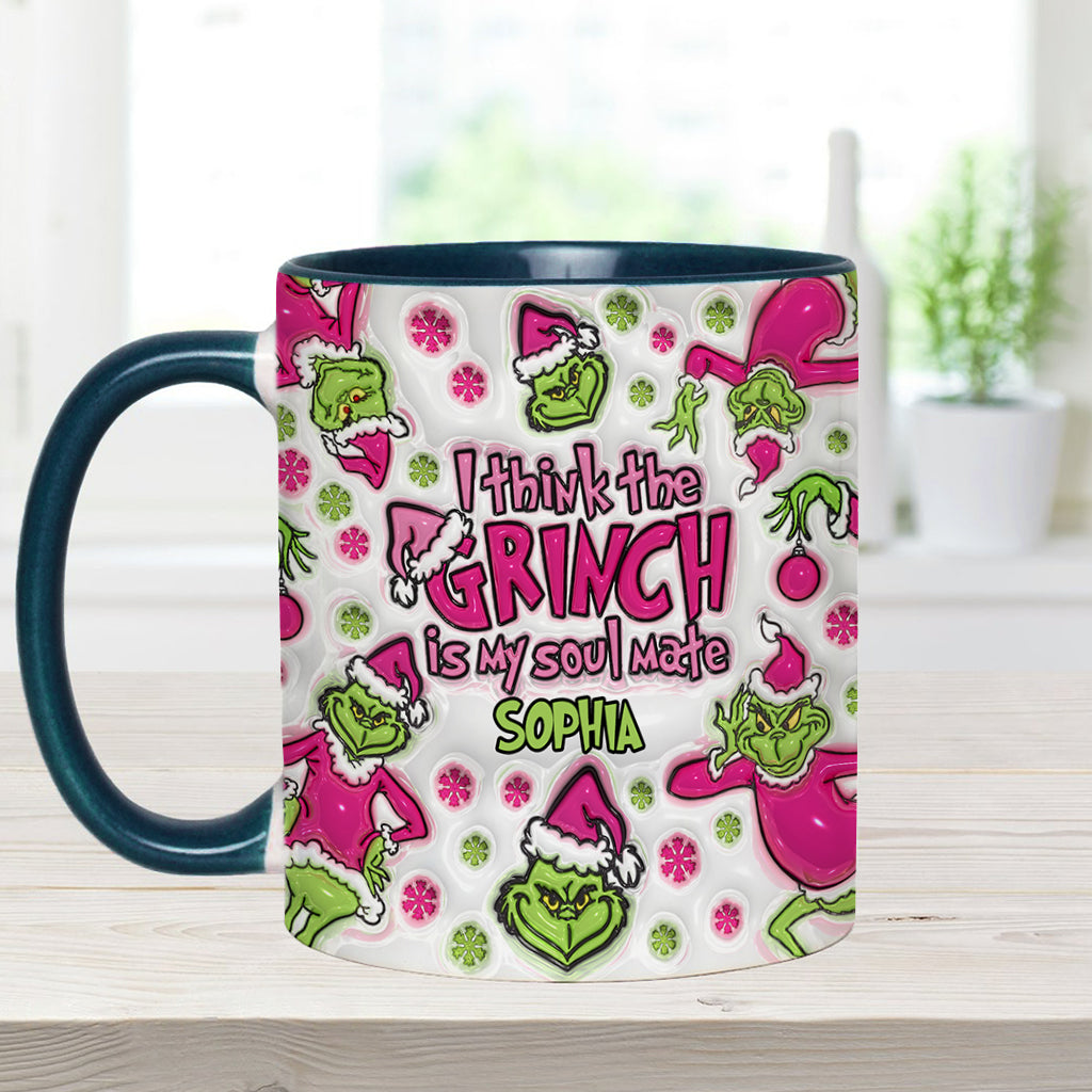 Personalized Grinch Accent Mug Custom Name Christmas Gift