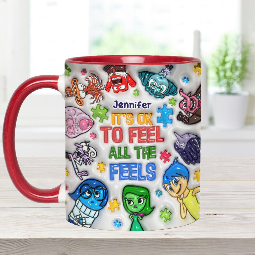 Personalized Autism Awareness Accent Mug Custom Name Gift