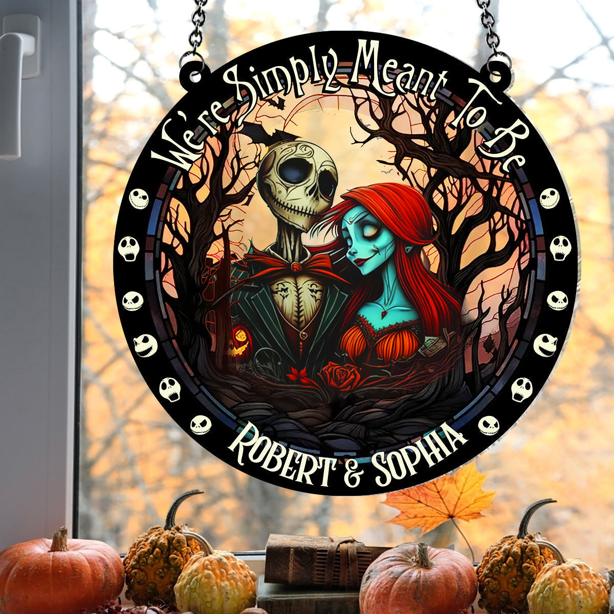 Personalized Nightmare Suncatcher Ornament Unique Gift for Couples