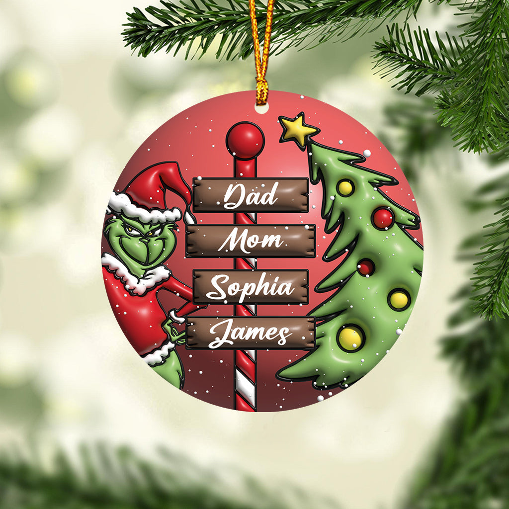 Personalized Merry Grinchmas Christmas Ornament Gift for Family