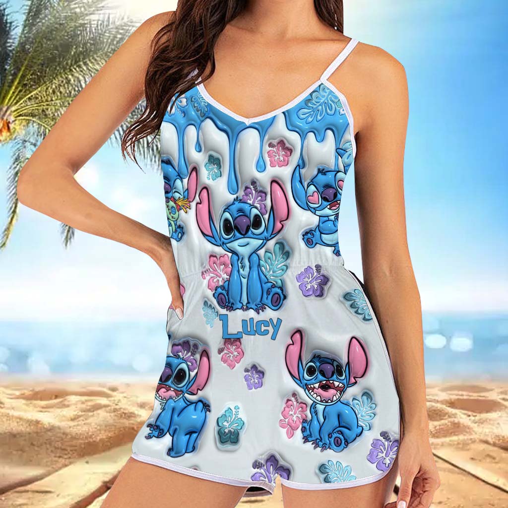 Personalized Ohana Romper with Custom Name for Kids