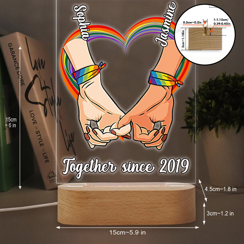 Personalized LGBT Support Shaped Plaque Light Base Gift