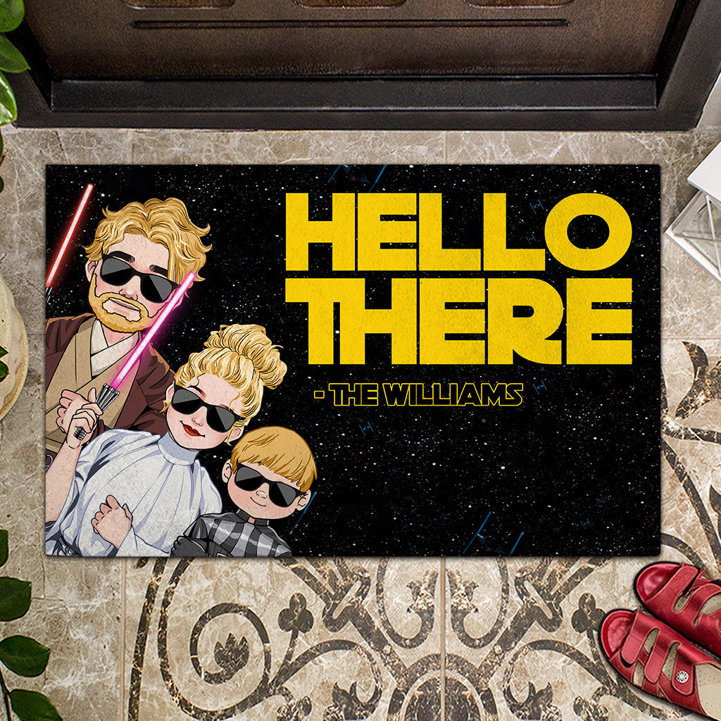 Personalized Family Doormat Custom Name Hello There Gift