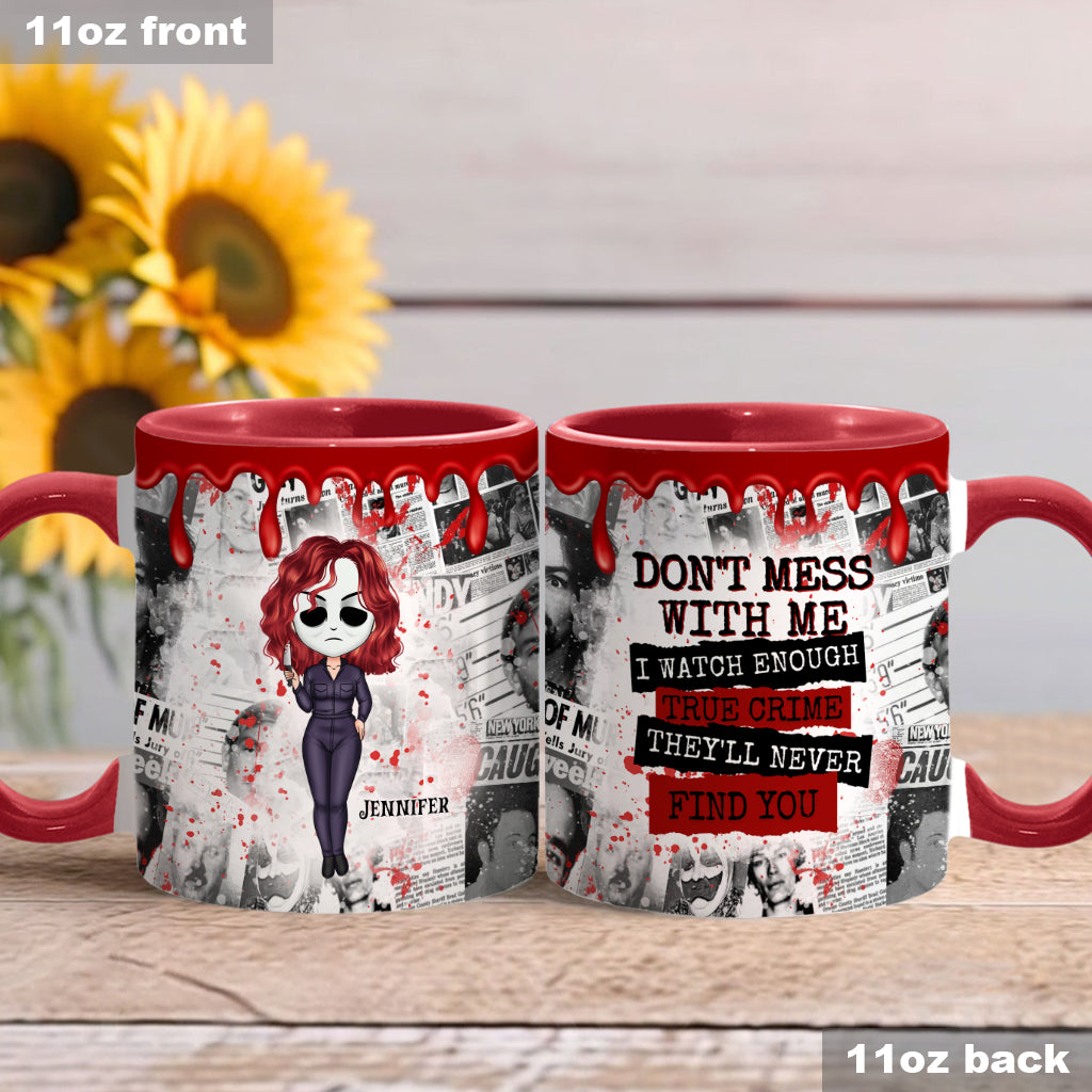 Personalized Accent Mug with Unique True Crime Design
