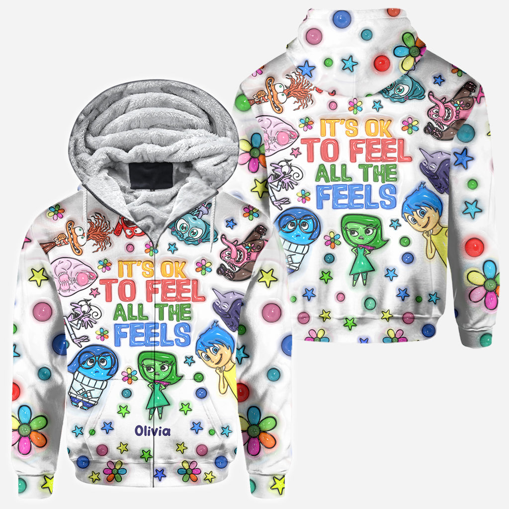 Personalized All Over Shirt with Fun 'All The Feels' Design for Kids