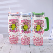 Load image into Gallery viewer, Personalized Cupid Vibes Tumbler with Handle for Christmas Gift

