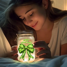 Load image into Gallery viewer, Personalized Grinchy Mason Jar Light Christmas Decor Gift
