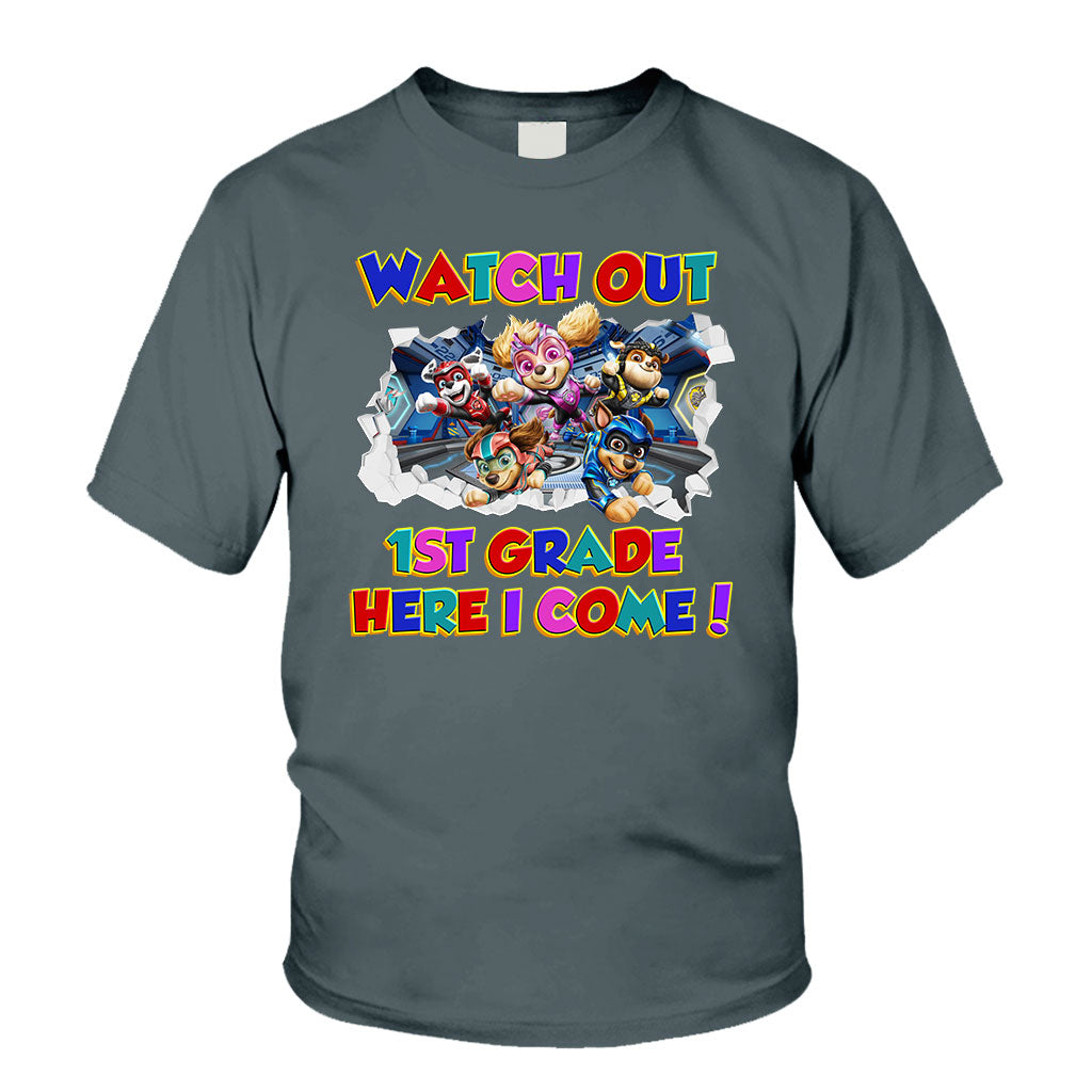 Personalized Kids T-Shirt with Watch Out Design for Back to School