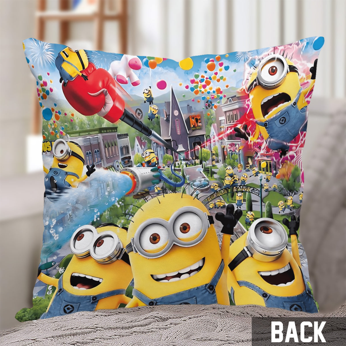 Personalized Minion Throw Pillow Custom Name Gift for Kids